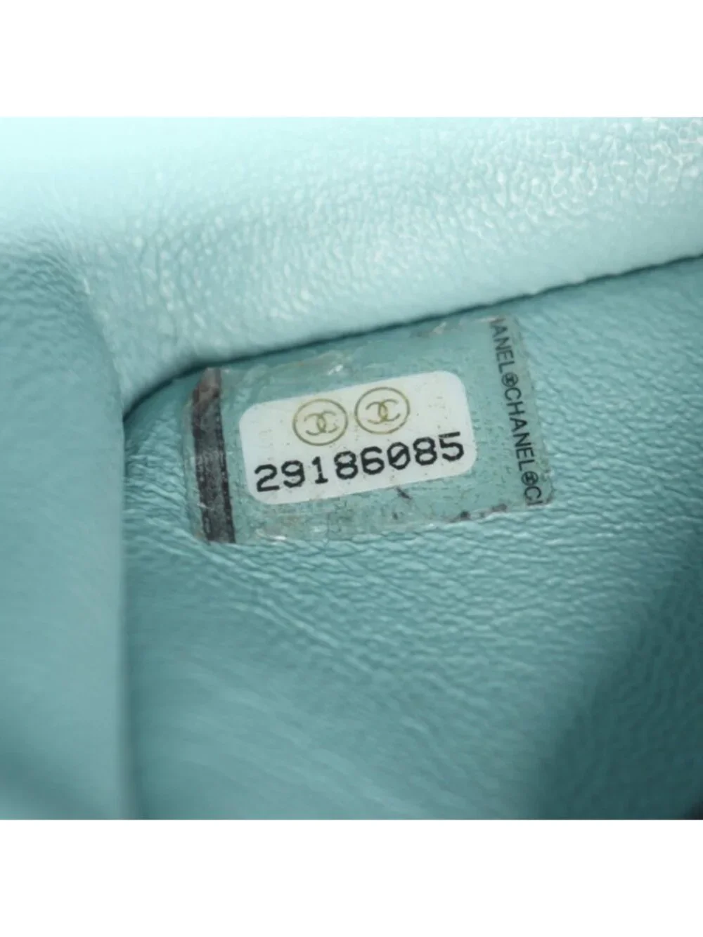 Chanel Shoulder Bag Mini Quilted 20 Mint Green Blue Fabric Chain